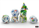 Chessex BRUSH 7-DIE SET POLYHEDRAL BREEZY/BLUE
