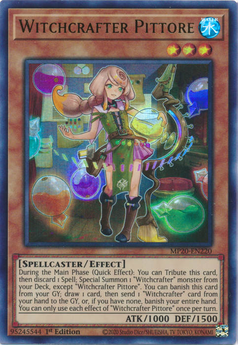yugioh witchcrafter cards Witchcrafter Pittore [MP20-EN220] Ultra Rare | Yugioh Single
