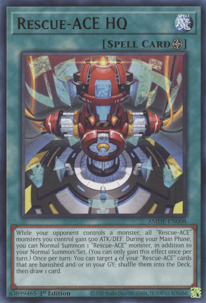 Rescue-ACE HQ [AMDE-EN008] Rare | Yugioh Single