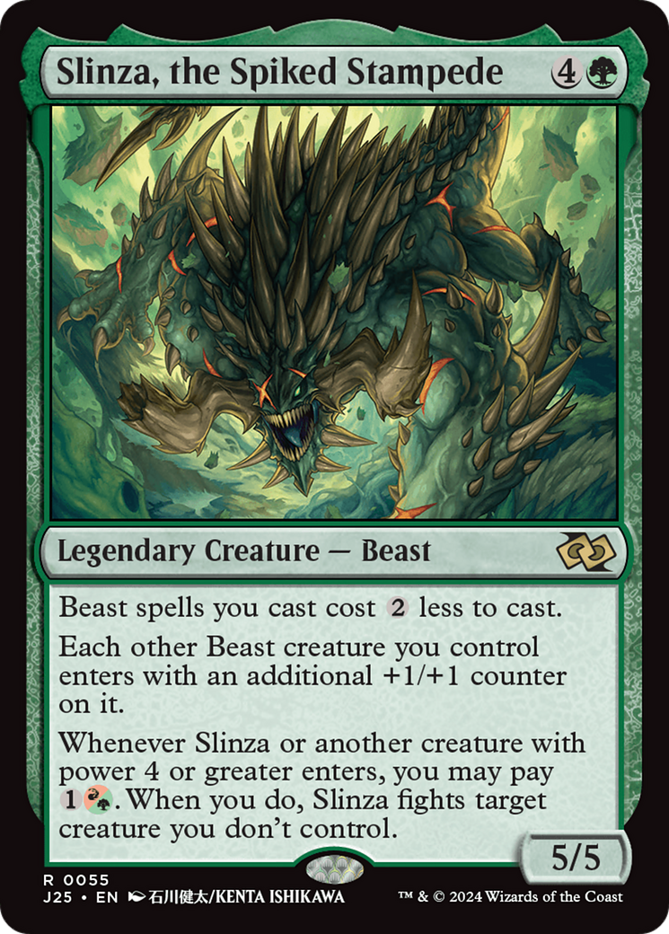 mtg foundations anime cards Slinza, the Spiked Stampede (Anime) [Foundations Jumpstart] | MTG Single