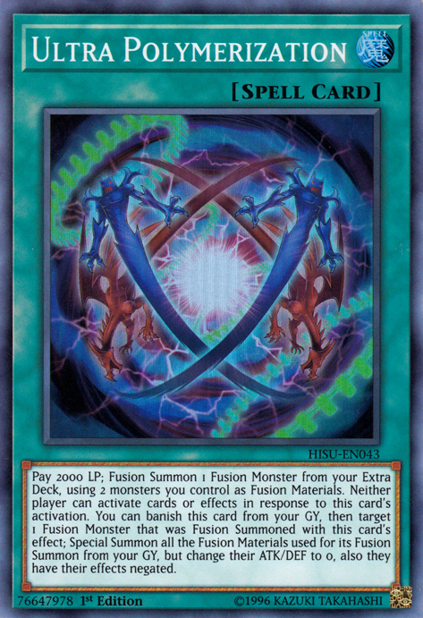 yugioh card polymerization - FUEN-EN049 - Super Rare using 3 or more monsters from your hand or field as material Yu-Gi-Oh! - Polymerization - LEHD-ENA22