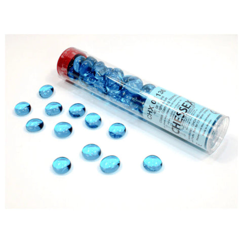 Chessex Light Blue Glass Stones (Qty 40-5.5 Inch Tube) CHX01136