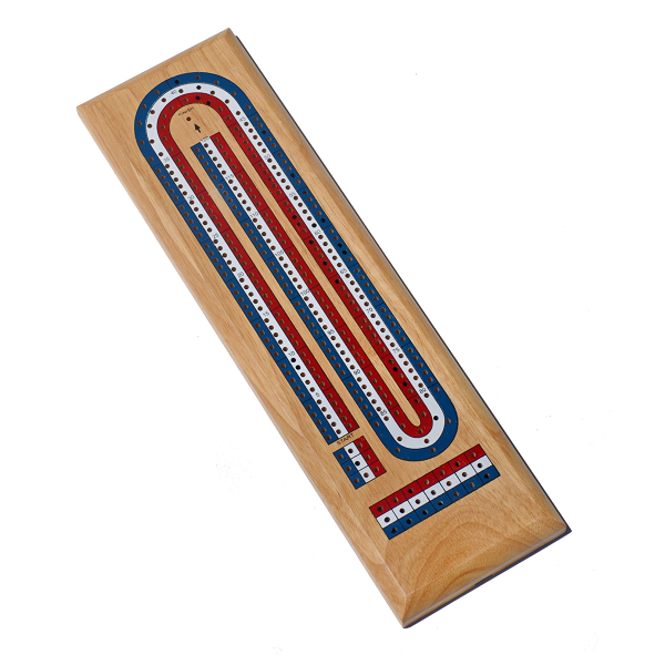 CRIBBAGE, 3-TRACK WALNUT, COLOURED