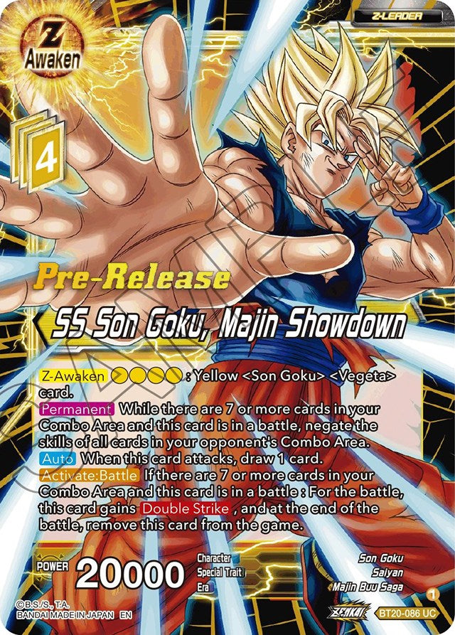 SS Son Goku, Majin Showdown (BT20-086) [Power Absorbed Prerelease Promos] | Dragon  Ball Super Single