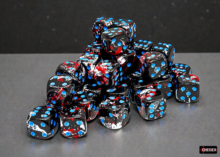 Chessex BRUSH 36D6 DARK SIDE/BLUE 12MM
