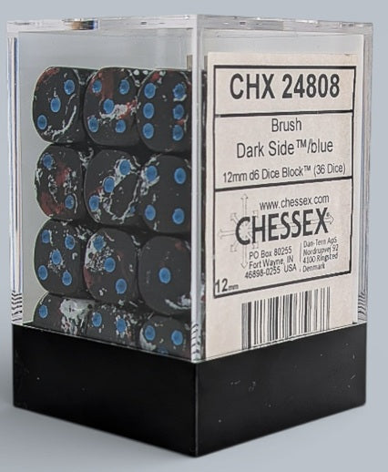 Chessex BRUSH 36D6 DARK SIDE/BLUE 12MM