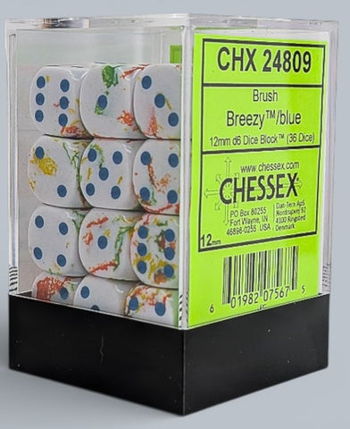 Chessex BRUSH 36D6 BREEZY/BLUE 12MM