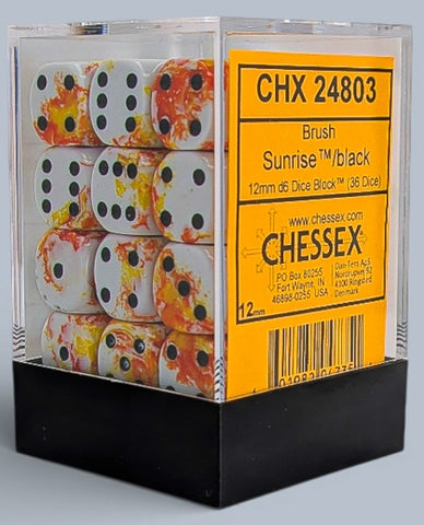 Chessex BRUSH 36D6 SUNRISE/BLACK 12MM