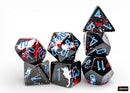 Chessex BRUSH 7-DIE SET POLYHEDRAL DARK SIDE/BLUE
