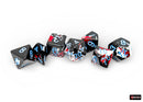 Chessex BRUSH 7-DIE SET POLYHEDRAL DARK SIDE/BLUE