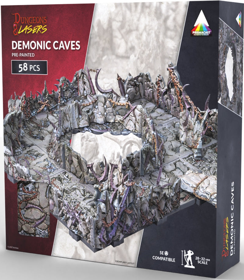 DUNGEONS AND LASERS CAVES SERIES DEMONIC CAVES PRE-PAINTED PRISMA CAST TERRAIN