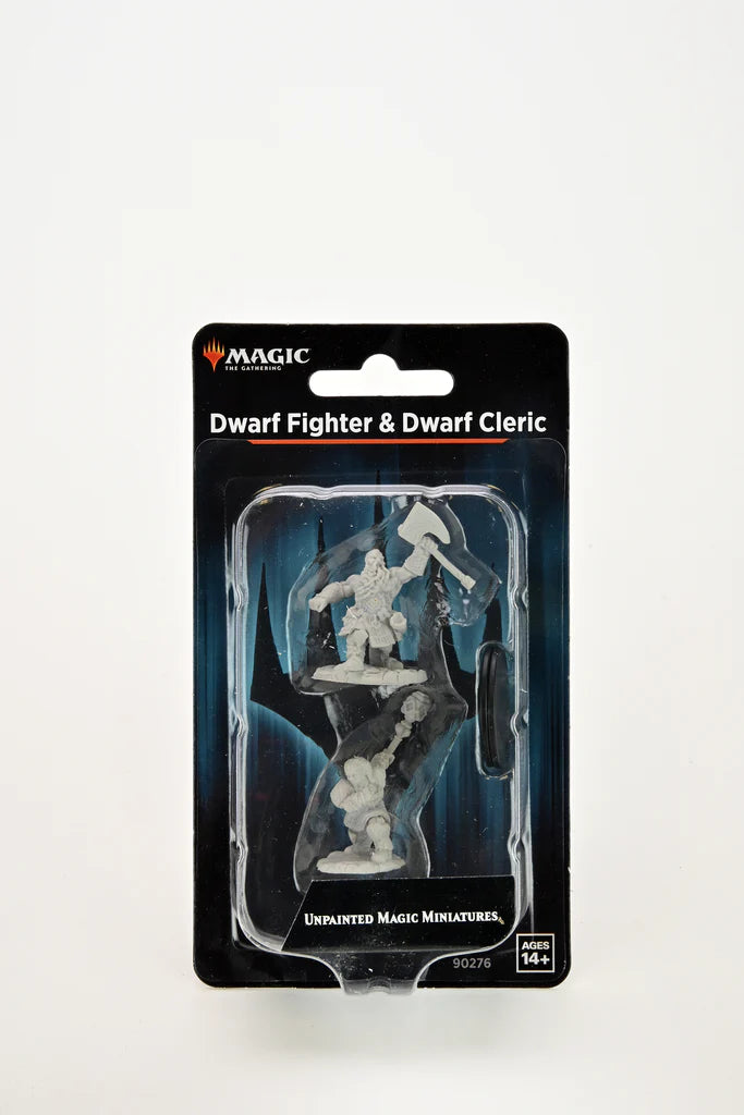 Dwarf Fighter and Dwarf Cleric Magic the Gathering Unpainted Minis WV2