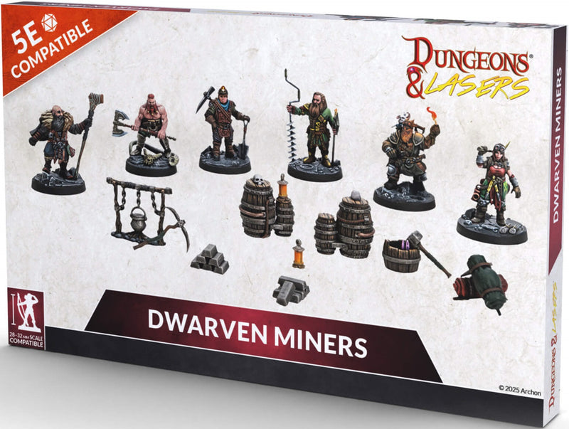 DUNGEONS AND LASERS CAVES SERIES DWARVEN MINERS SET