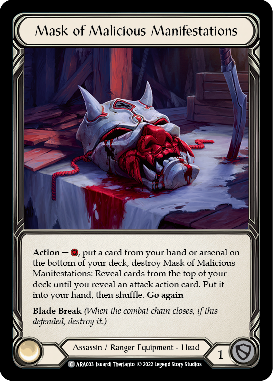 Mask of Malicious Manifestations [ARA003] (Outsiders Arakni Blitz Deck)