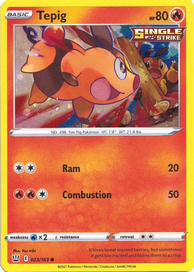 Tepig (023/163) (Cosmos Holo) [Sword & Shield: Battle Styles]