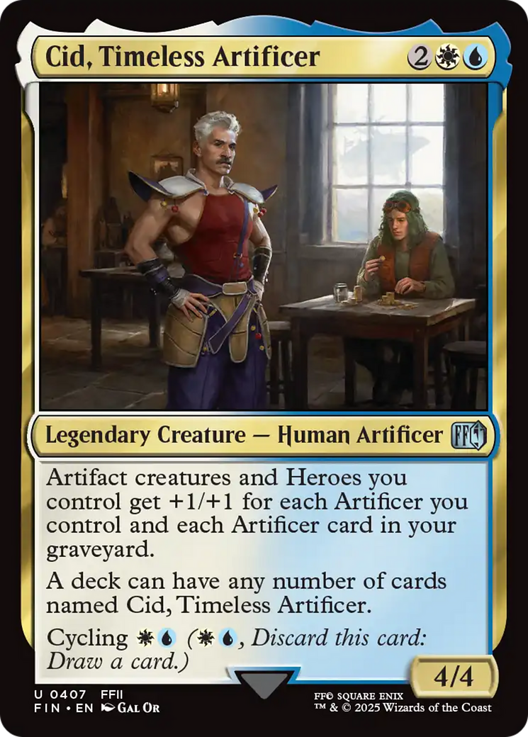 final fantasy cid mtg Cid, gnie de l'innovation - Magic: The GatheringFINAL #416 (Franais) Artifact creatures and Heroes you control get +1/+1 for each Artificer you control and each Artificer card in your graveyard Cid, Timeless Artificer | Final