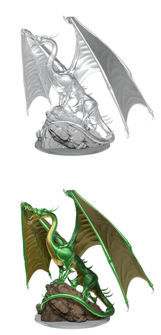 Young Emerald Dragon D&D Unpainted Minis WV17