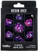 RESIN 7 DICE SET ETERNAL PURPLE/BLUE