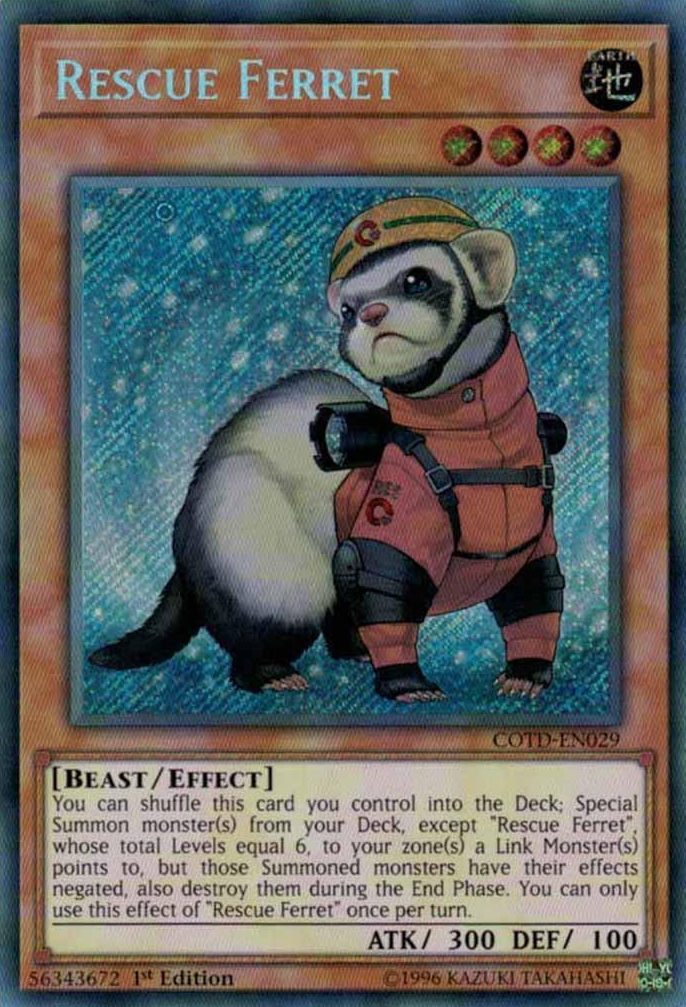 Rescue Ferret [COTD-EN029] Secret Rare | Yugioh Single