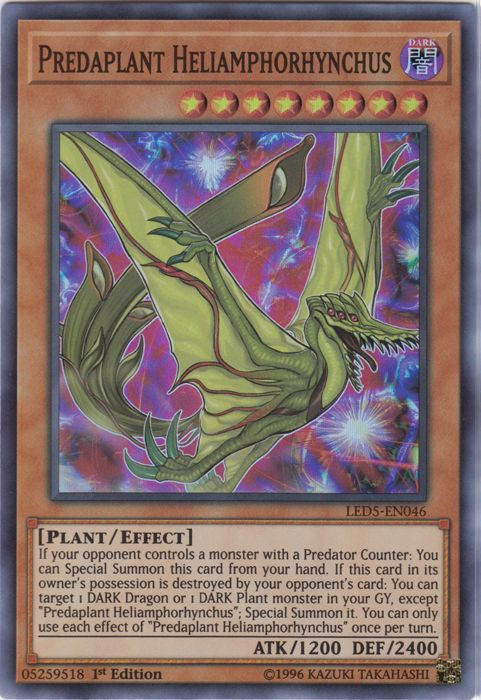 yugioh card auctions Predaplant Heliamphorhynchus [LED5-EN046] Super Rare | Yugioh Single