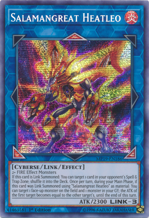 Salamangreat Heatleo [MP19-EN186] Prismatic Secret Rare | Yugioh Single