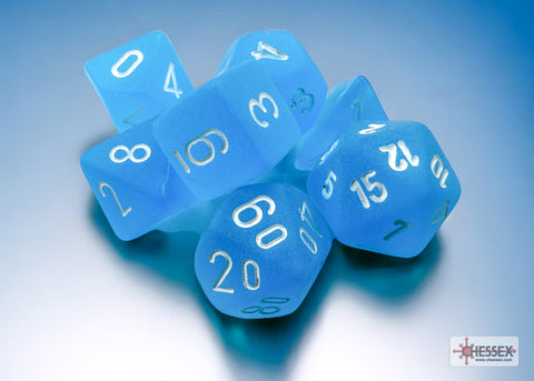 MINI FROSTED 7-DIE SET CARIBBEAN BLUE/WHITE CHX20416