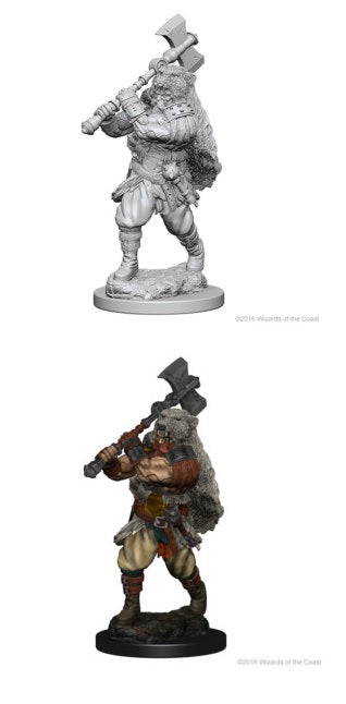 Male Human Barbarbian D&D Unpainted Minis WV1