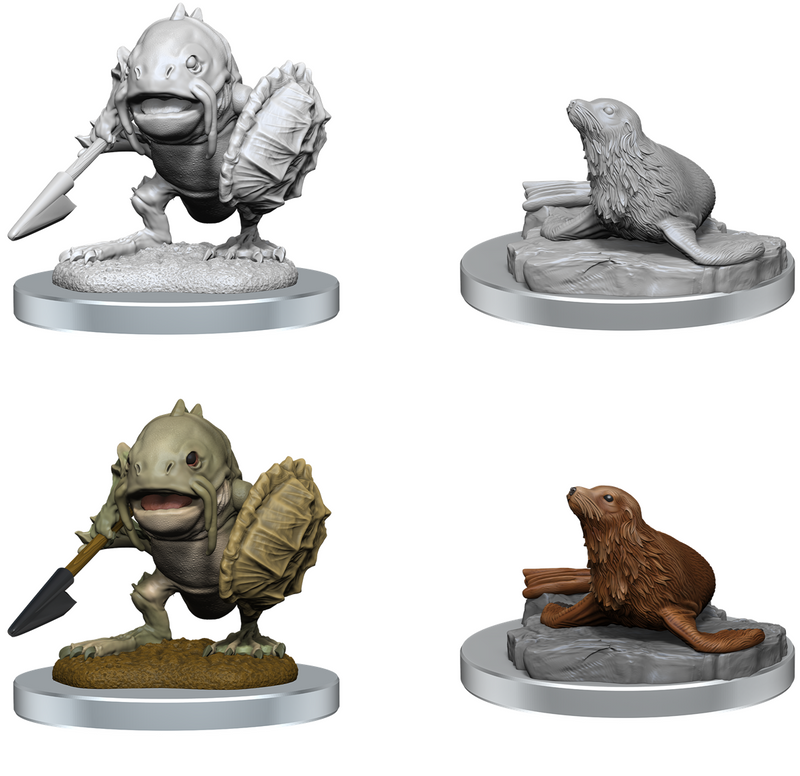 Locathah and Seal D&D Unpainted Minis WV20