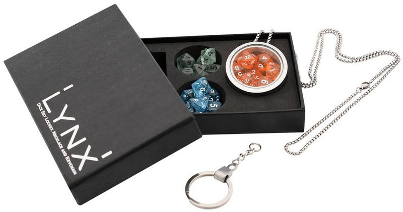 MINI DICE LOCKET/HANGER WITH CHAIN AND KEYCHAIN