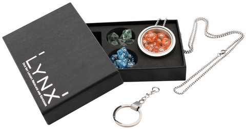 MINI DICE LOCKET/HANGER WITH CHAIN AND KEYCHAIN