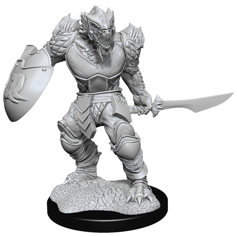 Male Dragonborn Fighter D&D Unpainted Minis WV15