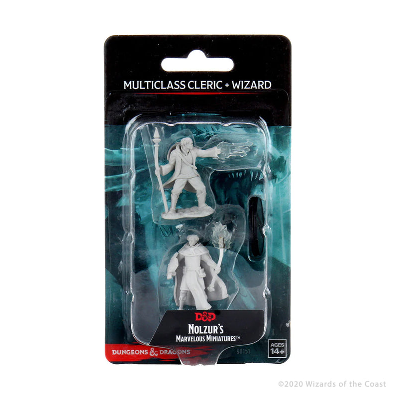 Male Human Multiclass Cleric + Wizard D&D Unpainted Minis WV13