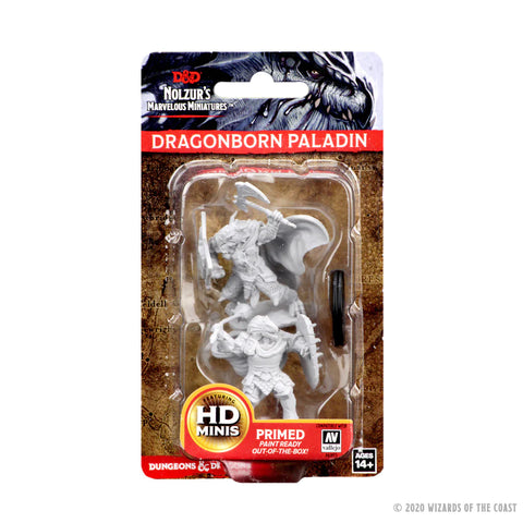 Male Dragonborn Paladin D&D Unpainted Minis WV12