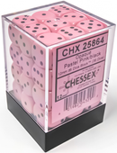 Chessex Opaque Pastel Pink/Black (12MM - 36D6) CHX25864