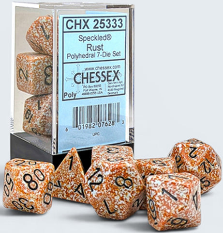 SPECKLED 7-DIE SET POLYHEDRAL RUST