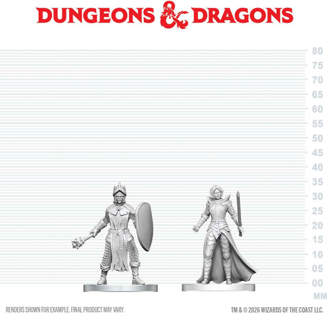 DND UNPAINTED MINIS WV29 BLACK GAUNTLET & ZHENTILAR PALADIN OF BANE (36/144)