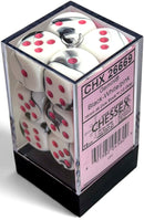 Chessex Gemini 12d6 Black-White/Pink 16mm