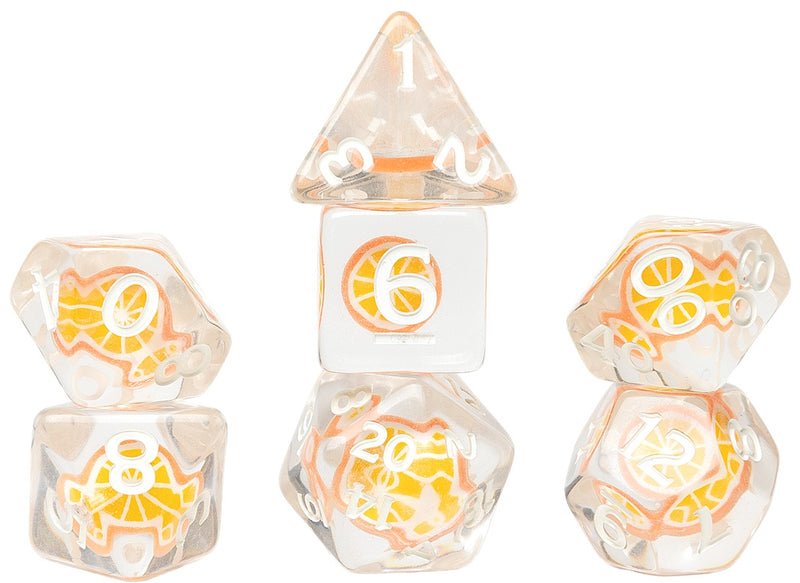 Sirius Dice Fruit Slice Orange 7-die Set