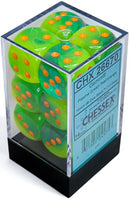 Chessex Gemini 12d6 Plasma Green-Teal/Orange Luminary 16mm
