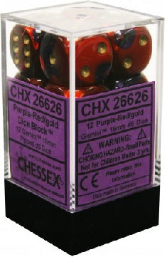 Chessex Gemini 12d6 Purple-Red/Gold 16mm