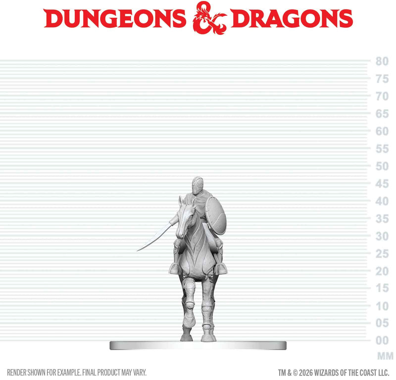 DND UNPAINTED MINIS WV29 NIMBLEWRIGHT STEED WITH RIDER (36/72)