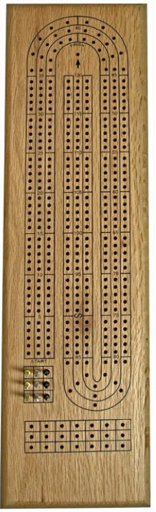 Cribbage 3 Track Oak