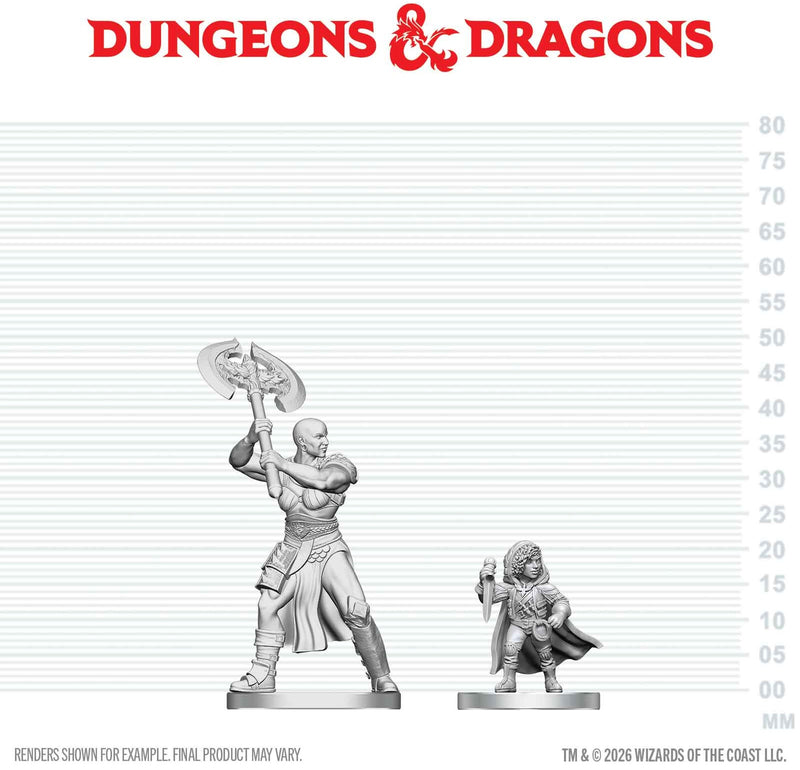 DND UNPAINTED MINIS WV29 GOLIATH BARBARIAN & HALFLING ROGUE (36/144)
