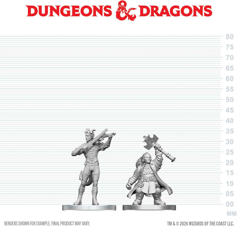 DND UNPAINTED MINIS WV29 TIEFLING BARD & DWARF CLERIC (36/144)