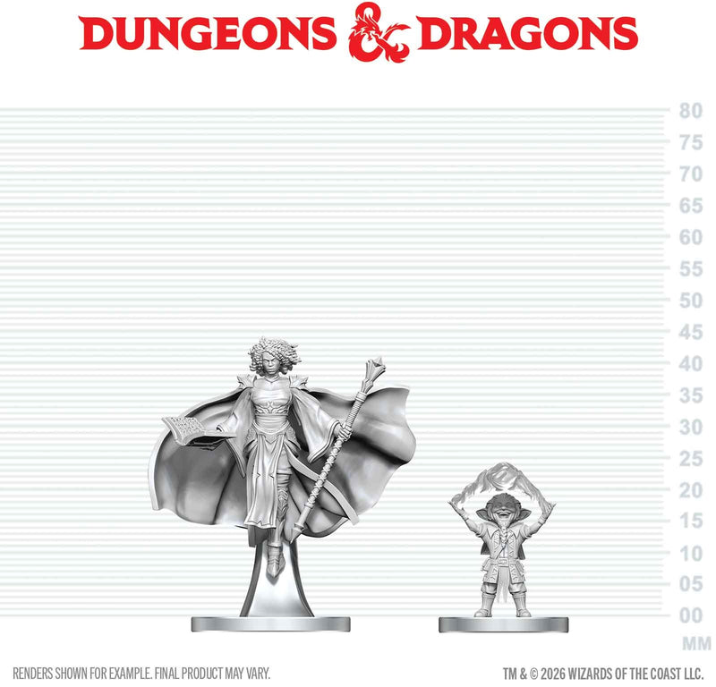 DND UNPAINTED MINIS WV29 GNOME WARLOCK & AASIMAR WIZARD (36/144)