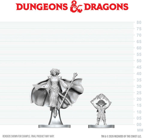 DND UNPAINTED MINIS WV29 GNOME WARLOCK & AASIMAR WIZARD (36/144)