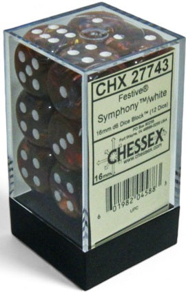 Chessex Gemini 12d6 Red-Yellow/Silver 16mm