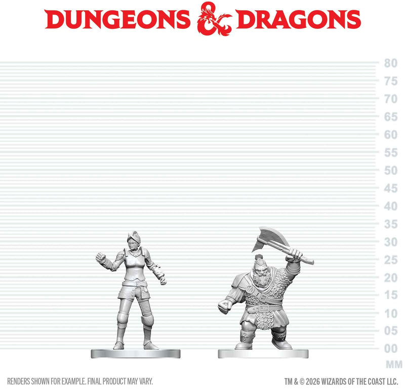 DND UNPAINTED MINIS WV29 CULTIST OF BANE & DWARF ZHENTILAR SOLDIER (36/144)