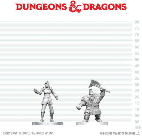 DND UNPAINTED MINIS WV29 CULTIST OF BANE & DWARF ZHENTILAR SOLDIER (36/144)