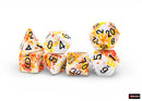 Chessex BRUSH 7-DIE SET POLYHEDRAL SUNRISE/BLACK